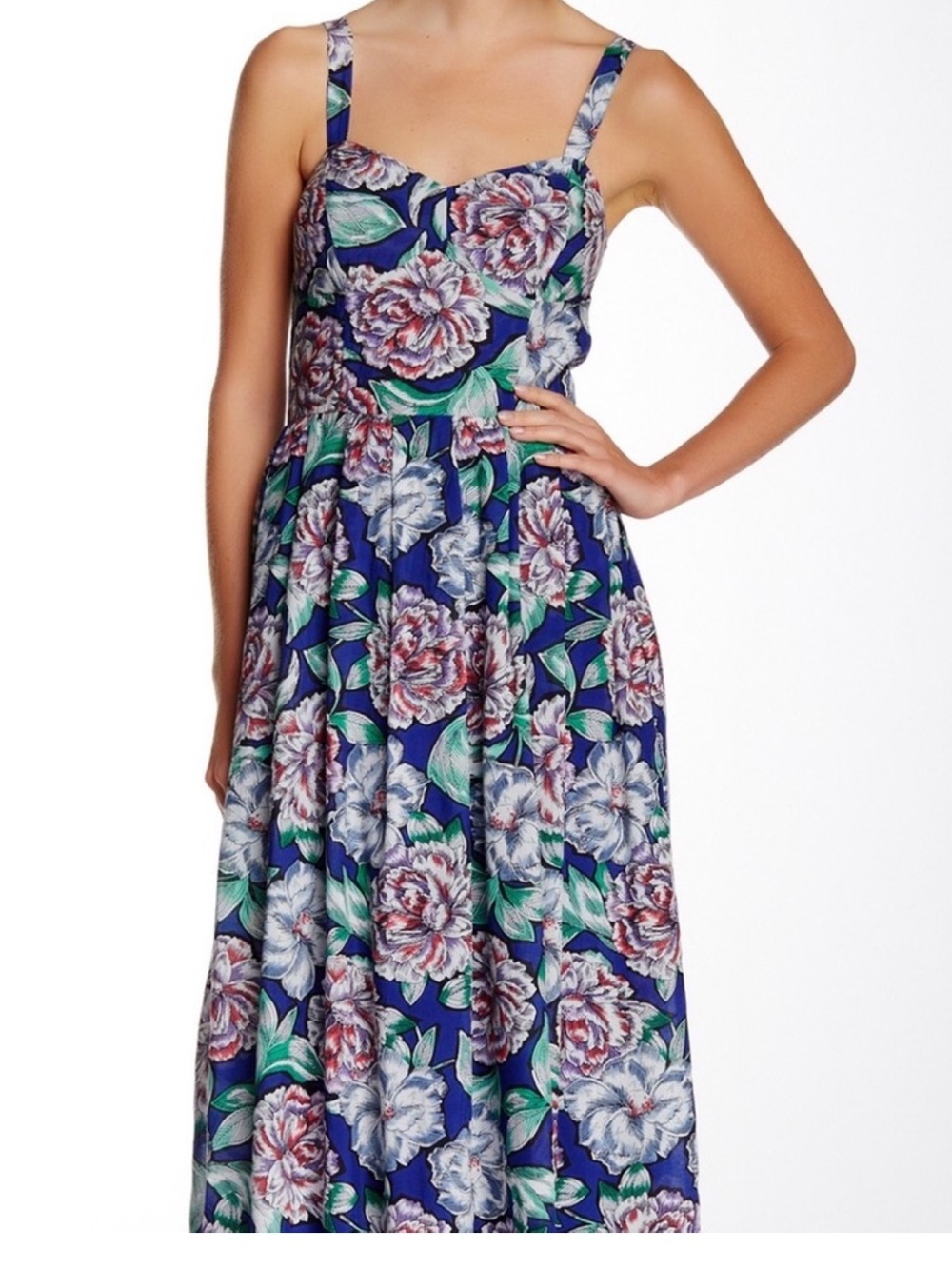 NWT French Connection Bonita Springs Strappy Long Floral Maxi Dress Size 8